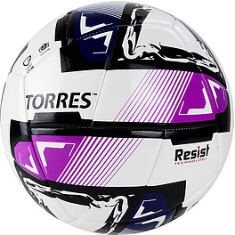 СЦ*Мяч футзал. TORRES Futsal Resist, FS321024, р.4, 24 п.,ПУ, 3 подкл.сл., гиб.сш, белый-мультикол